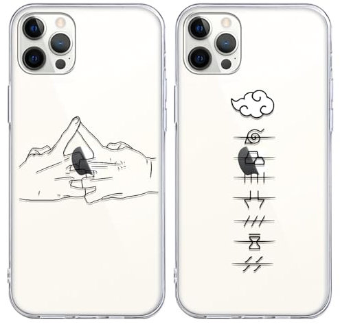 HDIJDY 2 Stück transparent Handyhülle für iPhone 11 Hülle 6.1 Zoll, Anime Naruto Aesthetic Collection mit Muster Designs Manga Junge Phone Case Schutzhülle Stoßfest TPU Weich Ultra Dünn Cover