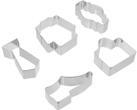 CLISPEED 5stücke Teiliges Edelstahl Ausstechformen Für Kekse Backzubehör Für Vaterstags-kekse Korrosionsbeständig Und Wiederverwendbar Für Kreative Backprojekte