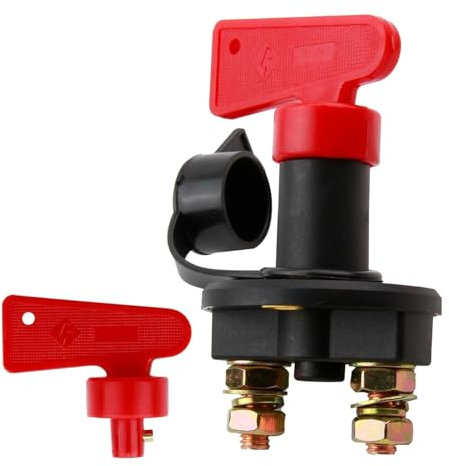 1PC Car Battery Isolator Switch 12V/24V with 2 Keys - Heavy Duty Master Disconnect Switch for Marine, Boat, Truck, ATV & Vehicle - Emergency Power Cut-Off