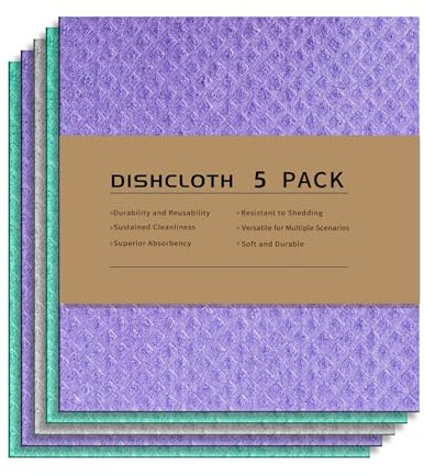 LikGuest Kitchen Dish Cloths 5 Pack – Super Absorbent, Eco-Friendly Reusable Cleaning Cloths, Non-Scratch Dish Towels for Kitchen, Home & Car Cleaning
