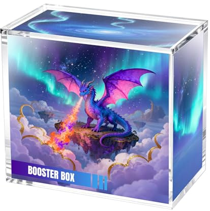 Mcbazel Acryl Case für PKMN Booster Box,Magnetisch UV-Schutz Kristallklar | 5mm Acryl Case Booster Display Schutzbox Sammelkarten Vitrine Magnetverschluss Staubdicht Stapelbar Acrylbox PKMN