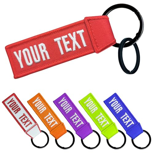 misscase Personalisierte Schlüsselanhänger für Motorrad ATV Auto und Roller, benutzerdefinierte Gepäck Stickerei keyTags für Reiserucksack Koff