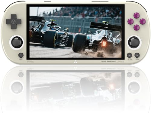 TRIMUI Smart Pro Handheld Game Console,5000mAh Built-in 128G with 15000 games,Linux System,5- inch IPS High-Definition Screen,RGB Dual Joystick Design (Gray,128G)