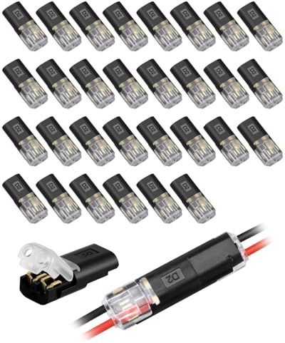 50 connettori per cavi a 2 poli, connettori per cavi impermeabili e resistenti al calore, 18-24 AWG, adatti per auto, camion, kayak e barche