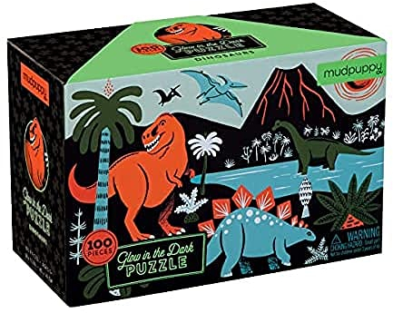 Dinosaurs Glow-in-The-Dark Puzzle: 100 Pieces