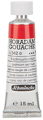 Schmincke - Horadam Gouache, Kadmiumrotton, 15 ml-Tube, 12 342 006, feinste Gouache, natürliche Deckkraft, höchst pigmentiert, farbintensiv und matt