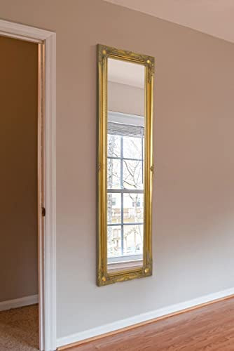 5Ft6 X 1Ft6 167cm X 45cm Large Gold Antique Style Dress Wall Mirror Rectangle