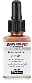 Schmincke – AERO COLOR® Professional - feinste Airbrushfarben, AERO METALLIC brill. bronze - 28 ml