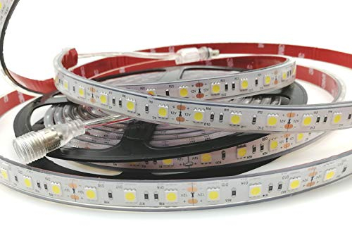 Rouleau de 5 mètres ruban 300 LED 5050 SMD Warm White 5 m lumière blanche chaude pour usage extérieur étanche IP68 pour plongée