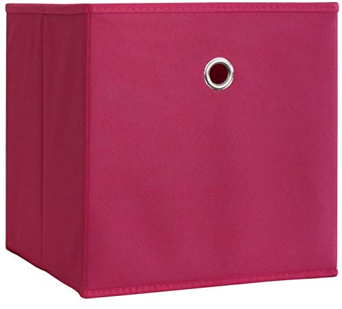 VCM 2er Set Faltbox | Klappbox Stoff Kiste | Faltschachtel | Maße Maße ca. H. 28 x B. 27 x T. 27 cm | Regalbox - Boxas Pink
