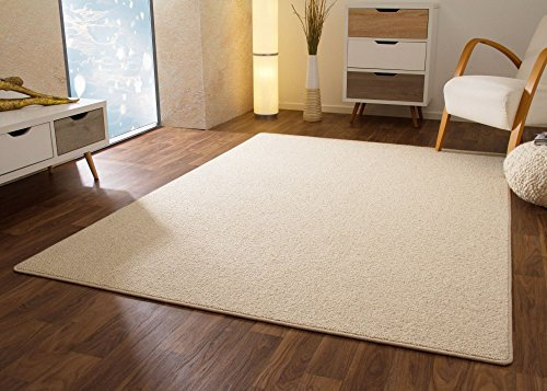 Steffensmeier Designer Teppich Modern Berber Sydney in Creme, Wollsiegel Qualität, Größe: 140x200 cm