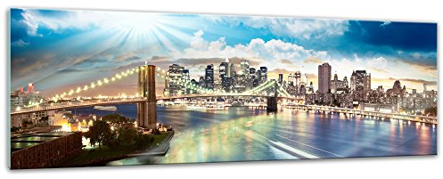 Bilderdepot24 Glasbild - New York - 120x40 cm - Deko Glas - Wandbild - Bild auf Glas - moderne Glasbilder - Glasfoto - Echtglas - kein Acryl - Handmade