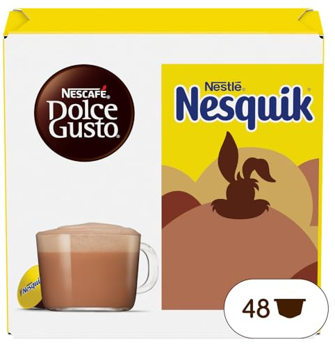 NESCAFÉ DOLCE GUSTO Nesquik Bevanda gusto Cioccolato, 3 Confezioni da 16 Capsule (48 Capsule Compatibili Nescafé Dolce Gusto)