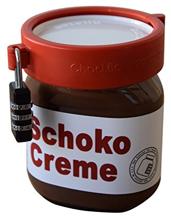 Catenaccio per Nutella, Catenaccio per una diffusione, Chiusura in vetro per barattoli di crema alla nocciola, serratura per Nutella vetro, burro di arachidi, creme di cioccolato e molto altro ancora.