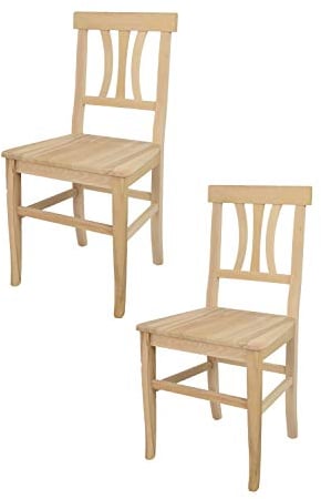 t m c s Tommychairs - 2er Set Stühle Artemisia für Küche und Esszimmer, robuste Struktur aus poliertem Buchenholz, unbehandelt und 100% natürlich, Sitzfläche aus poliertem Holz