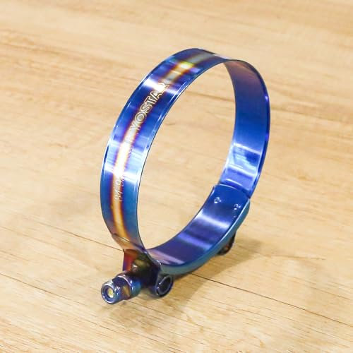 Kyostar 2.75 T-Bolt Hose Clamp Adjustable Stainless Steel Titanium Blue Clamp Diameter Ranger for 2.75inch（72-80mm）