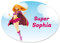 Eurofoto Türschild mit Namen Sophia und Motiv mit Superheldin für Mädchen | Kinderzimmer-Schild