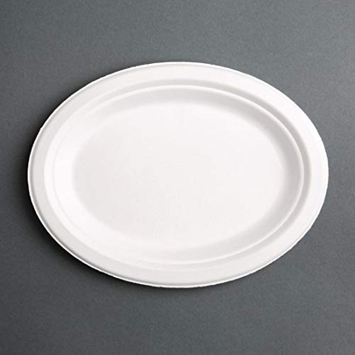 Fiesta Green kompostierbare Bagasse-Teller, oval, 198 mm, 50 Stück
