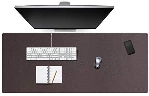 Cacoy Schreibtischunterlage aus Leder, 130x60cm PU Leder Große Gaming-Mouspad, Multifunktionale Schreibtischmatte, Doppelseitige Wasserdichter Tischunterlage (Braun)