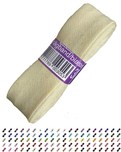 Sandras-Bastelladen Schrägband/Einfassband Baumwolle Uni gefalzt 3m x 20mm 869-Leinen