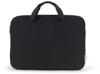 base xx Laptop Sleeve Plus 12 Zoll – 12.5 Zoll Notebookhülle - Wasserabweisende Notebooktasche mit Tragegriff, Zubehörfach, Metallreißverschluß, stoßfeste Polsterung, schwarz