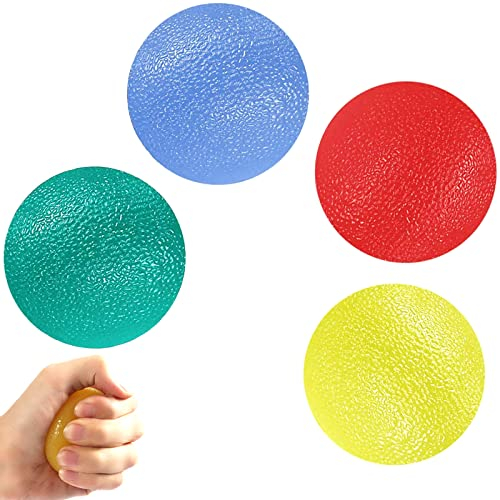 Trainieren von Fingern Arthritis Bälle Hand Therapie Bälle Übungs Bälle Finger Krafttraining Stressabbau Silikon Bälle Fingertrainer Eiförmige Griffbälle Hand Trainingsgerä Antistressbälle 4 Pcs