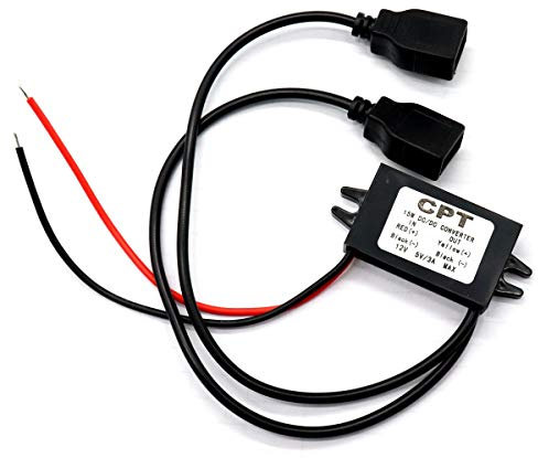 CENPEK DC Converter 12V to 5V 3A 15W DC Buck Converter Module, DC to DC Reduced Voltage Regulator Car Power Converter Output Power Adapter (Double USB Interface)