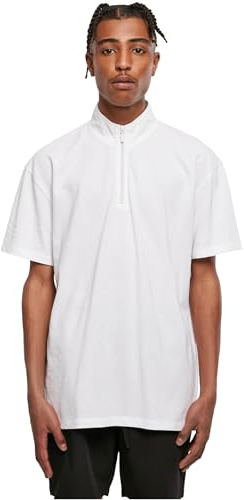 Urban Classics Herren Boxy Zip Pique Tee White, M