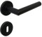 FELGNER Garniture de poignée Como pour serrures à garde | panneau de porte qualité poignée de porte ferrure de porte rosace pour portes intérieures portes de chambre | noir mat