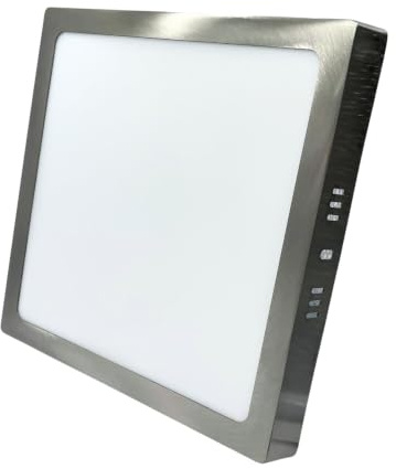 Jandei - Downlight LED 18W, Cuadrado Superficie Acabado Acero, IP20 - Interior. Perfecta para Salón, Cocina, Pasillos, Oficinas. Ahorro de energía. (4200K Blanco Neutro)