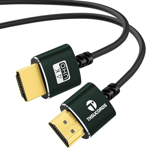 Thsucords Cable HDMI Ultra Delgado 0,3M, Cable HDMI Extremo flexible y delgado Compatible con 4K@60Hz18gbps 2160p 1080p