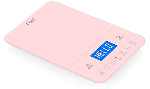 Ozeri Touch III 22 lbs (10 kg) Baker's Kitchen Scale with Calorie Counter, in Tempered Glass