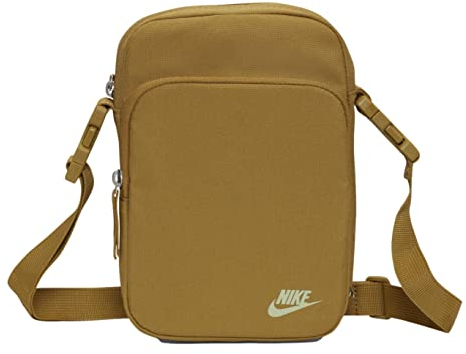 Nike Uni Heritage Small Items Tote Bag 2.0, Golden Moss/Golden Moss/Honeydew, Large