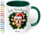 True Statements Weihnachtstasse mit Namen personalisiert „Frohe Weihnachten“ – mit 20 Hunde-Motiven - 330ml Keramik Kaffeebecher mit Spruch - Geschenk zu Weihnachten (Dunkelgrün)