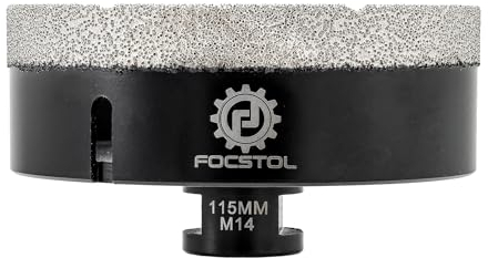 FOCSTOL Punte per Trapano Diamantate - 115mm Sega a Tazza Diamantata per Porcellana Ceramica Piastrella Marmo Granito Quarzo M14 Filettatura