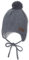 Sterntaler Unisex Kinder Strickmütze Baby Bommelmütze Strick mit Ohrenklappen, rauchgrau, 47