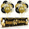 60. Geburtstag Party Deko für Mann Fraue Schwarzes Gold, Luftballons 60. Geburtstag Schwarz Gold Banner und 18 PCS 60. Happy Birthday Konfetti Ballons für Deko 60 Jubiläum Geburtstagsparty Dekoration