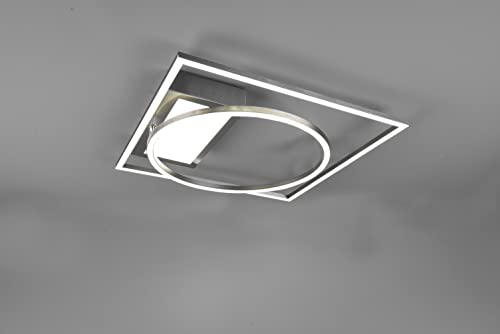 TRIO LIGHTING DOWNEY STAHL SATINIERTE LED DECKENLEUCHTE MIT VERSTELLBAREM GELENK UND FERNBEDIENUNG 33W 2700-6500K 620510307