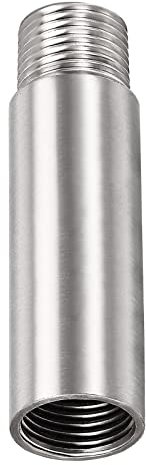 DTGN 3.54x0.94(LxD) Shower Head Extension Tube Pipe Fittings - 1Pack - Good for Bathroom - 1/2PT Male to 1/2PT Female Shower Arm Extension - Silver