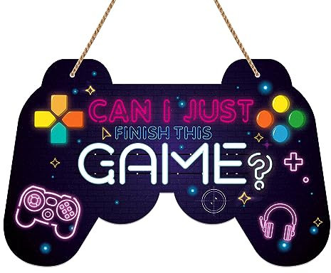 D4DREAM Can I Just Finish This Game Door Signs