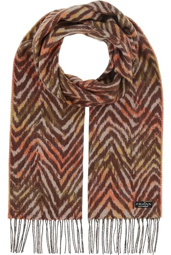FRAAS Damen-Schal mit Zebra-Muster aus Cashmink - 34 x 200 cm - Feiner als Cashmere - Perfekt für Herbst und Winter - Sustainability Edition - Made in Germany Tangerine