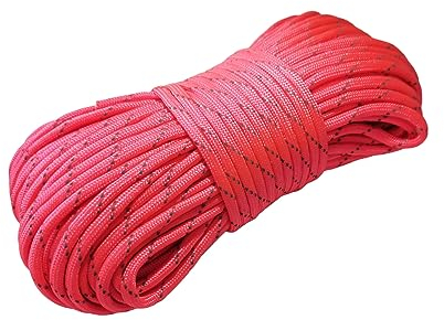 Fluoreszierende 550 Paracord Seil - Leuchtende Nylon 30m Seil mit 9 Kern 4mm Stärke - Survival Seil Stränge - Parachute Cord belastbar bis 250kg