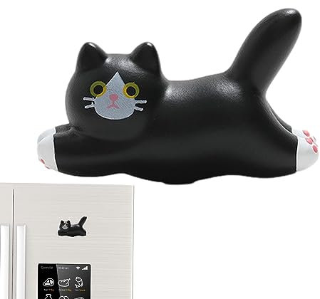 Refrigerator Cat Magnets, Resin Running Cat Fridge Magnets Fun and Decorative Magnetic Stickers, Magnetic Decor for Fridge, Funny Cat for Home Decorations