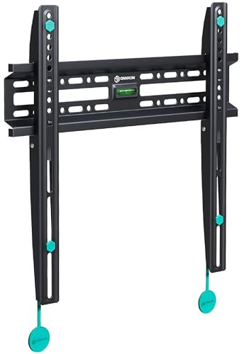 ONKRON Support Mural TV Fixe pour 32-65 Pouces TVs & Ecrans, Accroche Murale Fixe Poids jusqu'à 50 kg - Fixation avec VESA 75x75 - VESA 400x400 mm/FM2-B Noir