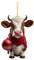 Weihnachtsdeko 2D Weihnachtskuh Anhänger Acryl Kuh Weihnachtsschmuck Lustig Weihnachtskugel Kuh Ornament Fenster Tür Auto Hängende Deko Party Weihnachten Geschenk Christbaumschmuck (L3, OneSize)
