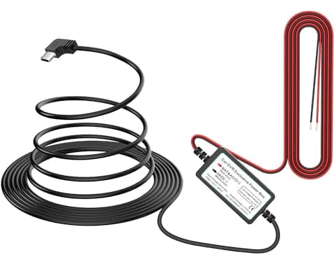 GUUZI Typ C Dashcam Verdrahtungskit USB C Kabel Kit für Dashcam 12V-24V bis 5V/2.5A, Länge 320cm