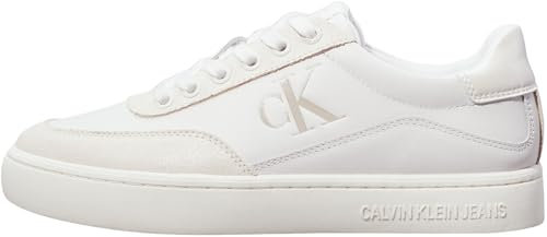 Calvin Klein Damen Cupsole Sneaker Classic aus Leder, Weiß (Bright White/Creamy White), 39