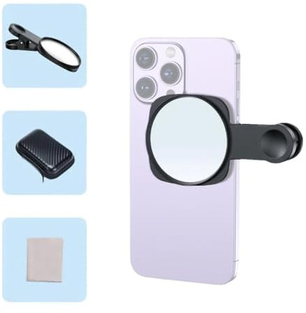 Andoer Miroir pour Selfie Miroir Compact pour Téléphone Clip Universel pour Téléphone Compatible avec iPhone 14/13/12/11 Samsung Photo Vidéo Selfie Vlog Accessoires