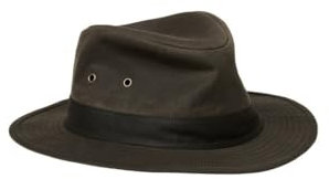 CHEVALIER Bush Waxed Cotton Hat, Klassischer Jagdhut aus gewachster Baumwolle, Belüftungslöcher & starrer Schirm, Komfortable Passform mit Coolmax Schweißband, Ideal für Jagd, Outdoor-Wandern & Angeln