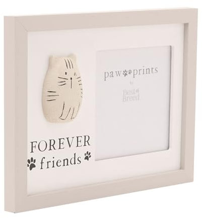 Cat Photo Frame with 3D Pebble Design Best of Breed Pet Forever Friends Memorial Frame